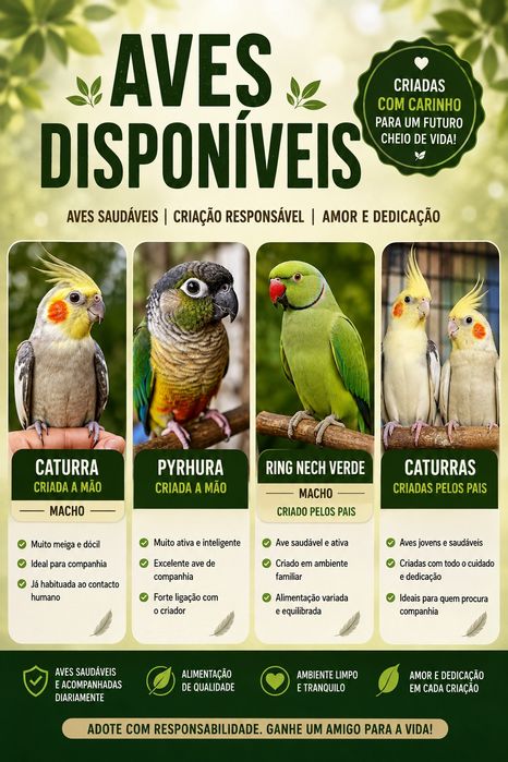 Aves de 2026 disponíveis