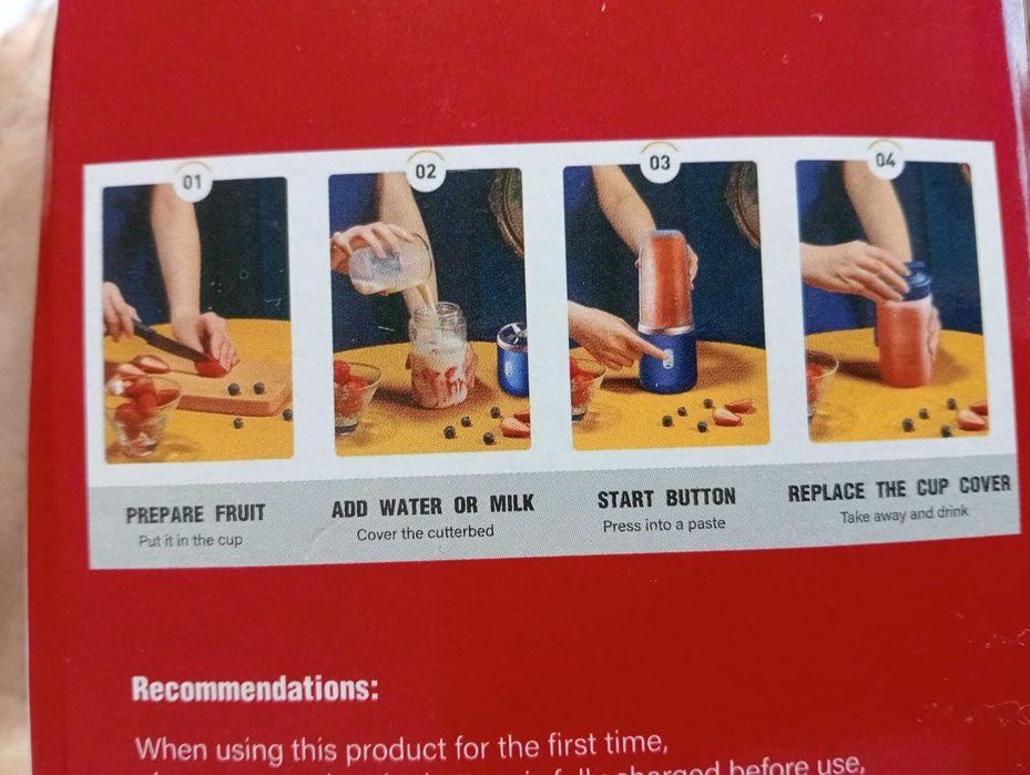 Mini Liquidificador Portátil USB LX001 - NOVO (Cozinha/Ginásio)