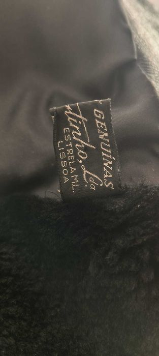 Casaco Pele Verdadeira Shearling Bomber Preto T44 - Genuine Lambskin - Vintage