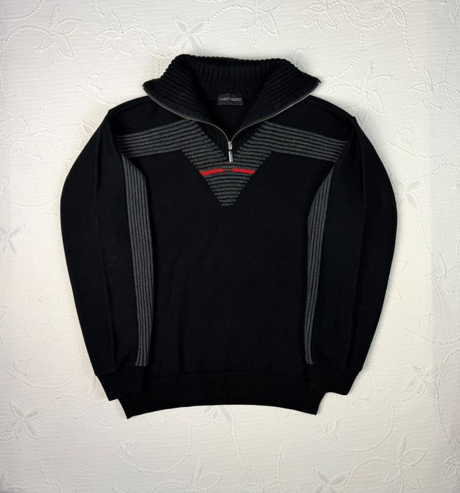 Wełna Marino Sweter Carlo Colucci Half Zip Nowa Kolekcja Marino Wool 695