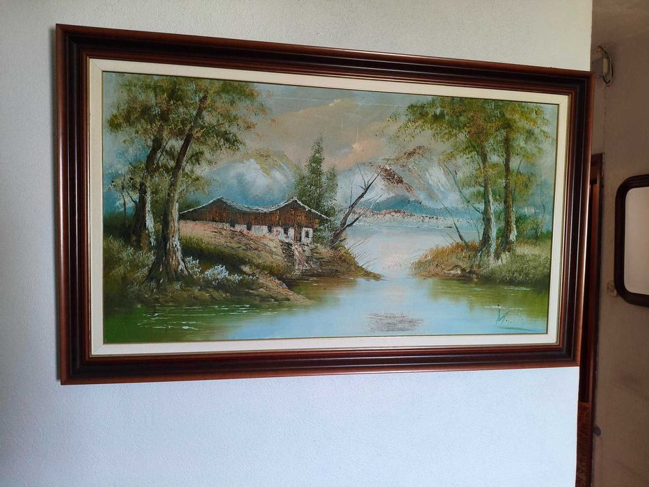 Quadro Antigo de Paisagem | Pintado à mão | Muito bom estado