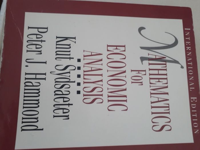 Mathematics for Economic Analysis - Knut Sydsaeter/Peter J. Hammond