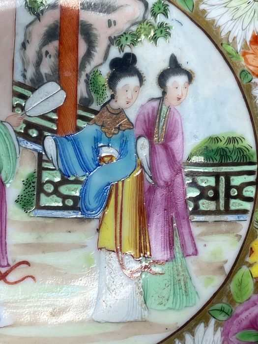 Prato Taça Libação Porcelana chinesa séc XVIII 14,5 cm