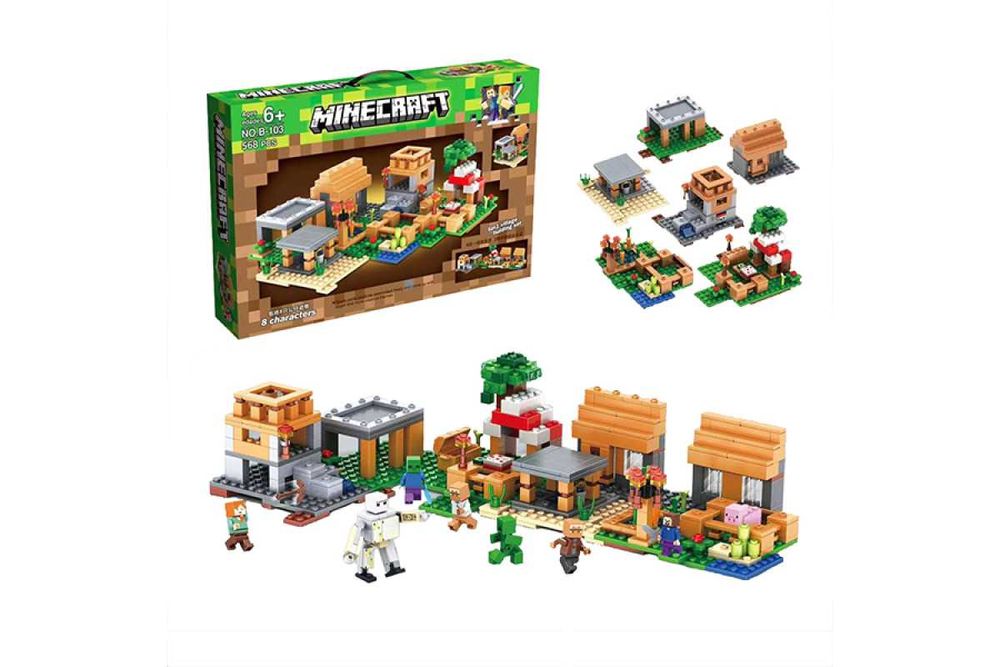 Конструктор Майнкрафт   "Селище 6в1", 568 деталей, B-103