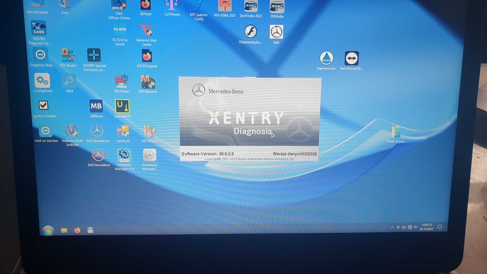 Laptop diagnostyczny Dell MAN+Mercedes + interfejs Scanmatik2