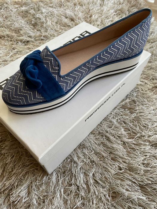 Primamoda 37 nowe niebieskie kokarda wysyłka 0zł