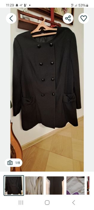 Czarny krótki  płaszczyk- kurtka - marynarka