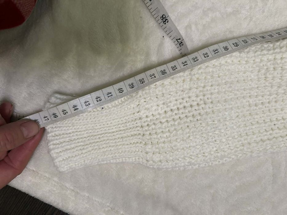 Bluza sweter śmietankowa kokardka srebrna cekiny