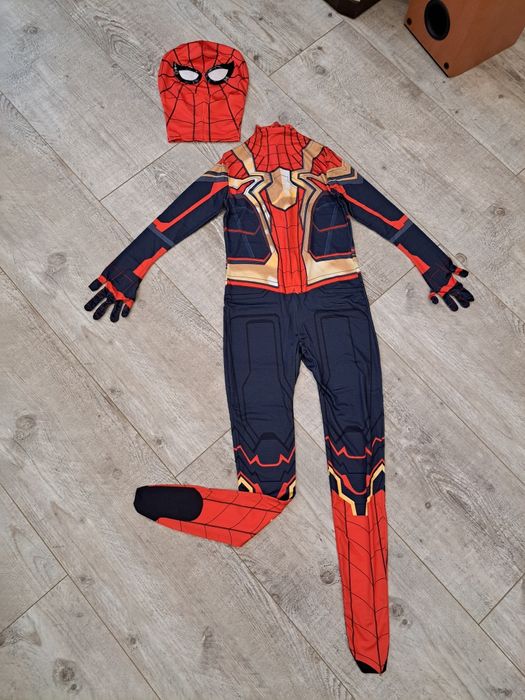 Kostium Spider-Man - czerwony/ granat/ złoty - rozm 134 (140)