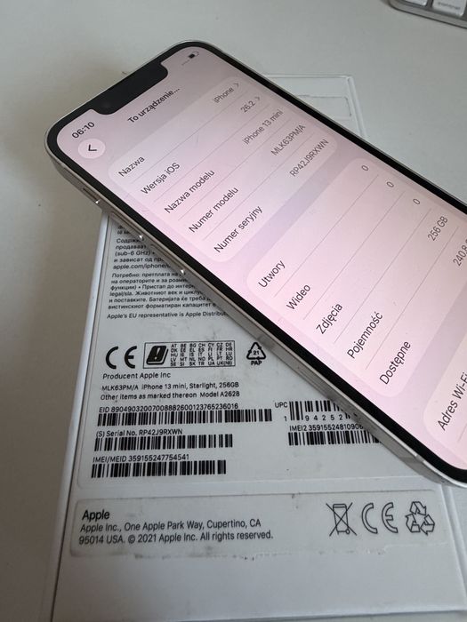 iPhone 13 mini 256gb Starlight Bateria 100%