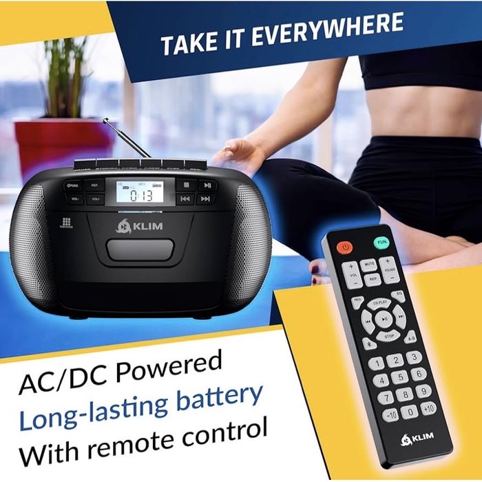 Новий Bluetooth CD-бумбокс KLIM + Касетний магнітофон (USB, AUX, Радіо)