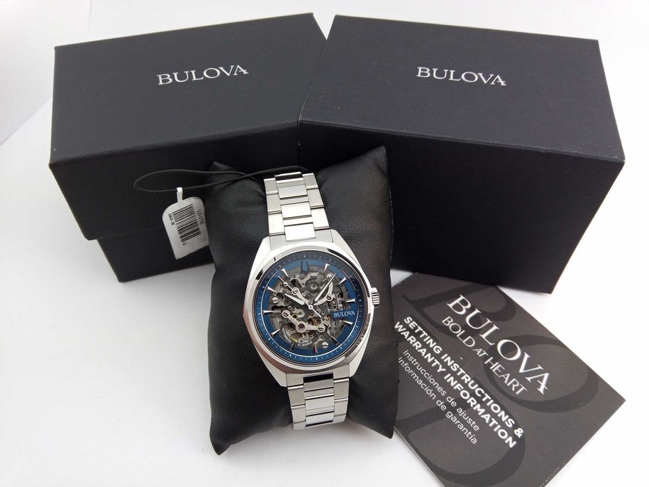 Мужские часы Bulova 96A292 скелетон, механика автоподзавод, 21 камень
