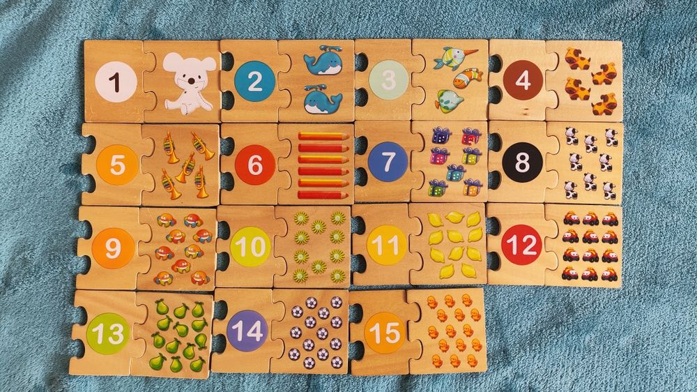 Jogo de Puzzle Números de Madeira. Imaginarium