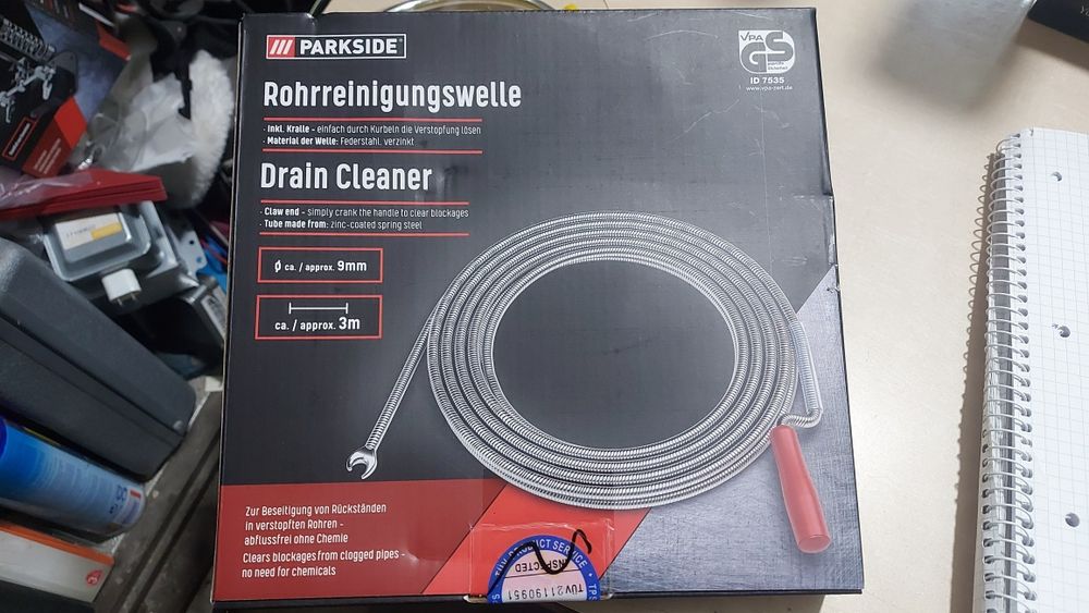 Трос для очистки канализации 3м/9мм  Parkside