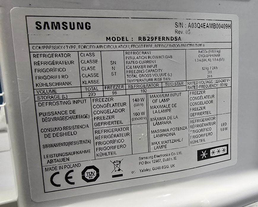 Lodówka SAMSUNG RB29FERNDSA NoFrost Srebrna