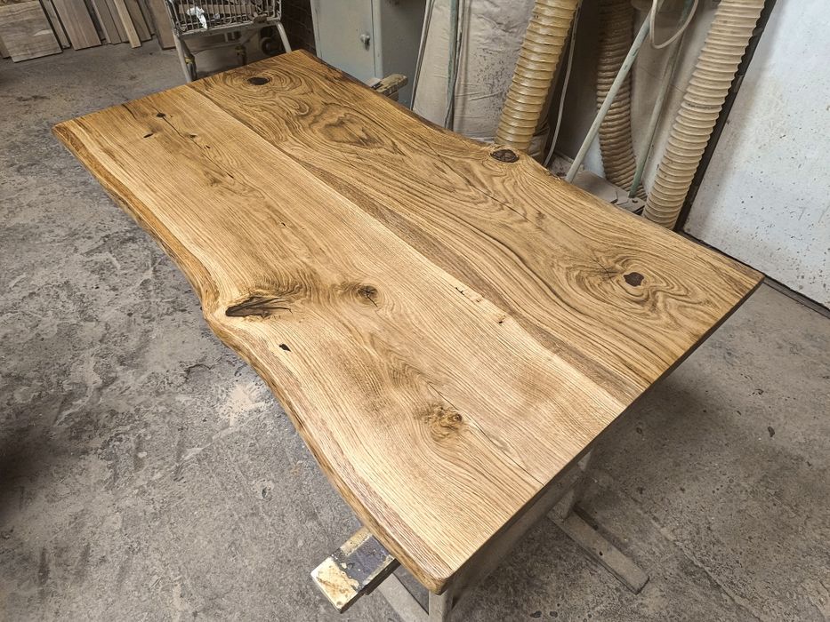 Blat dębowy• 142x80 •live edge na stół biurko ławę