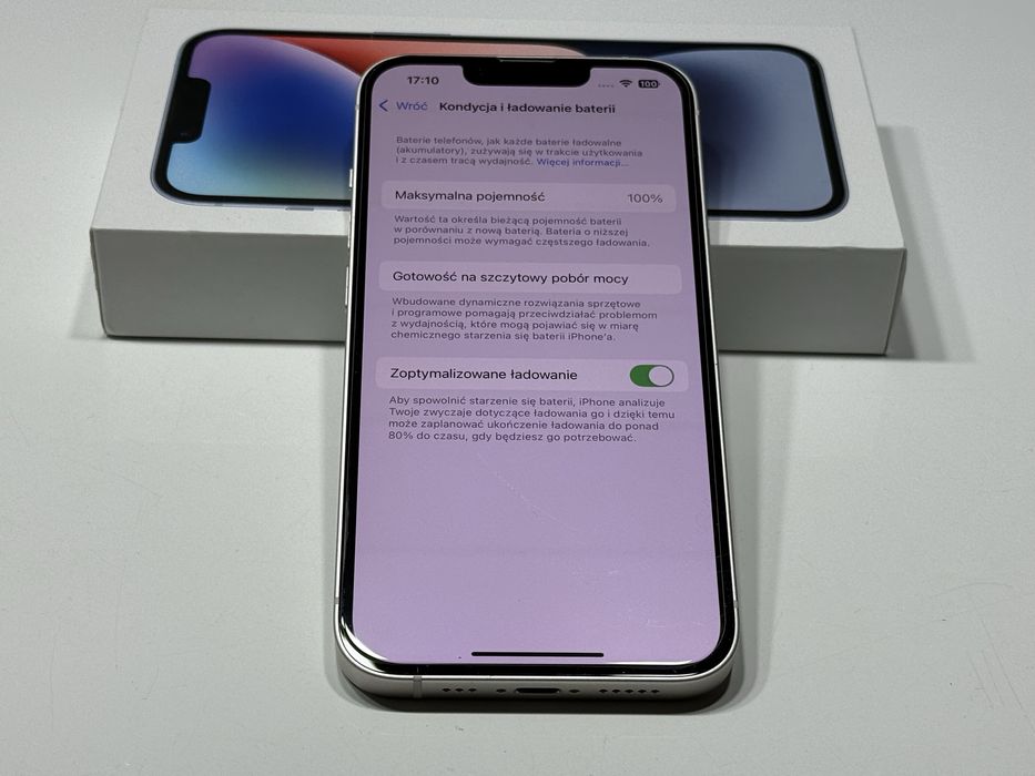 iPhone 14 128 GB Biały #BDB#Bateria 100%#Komplet