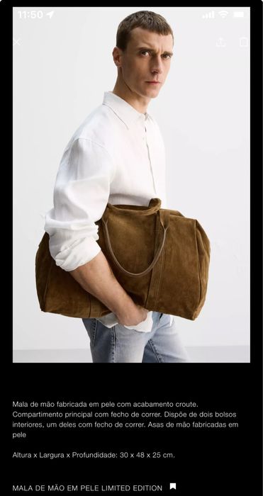 Mala De Mão Em Pele LIMITED EDITION Zara NOVO