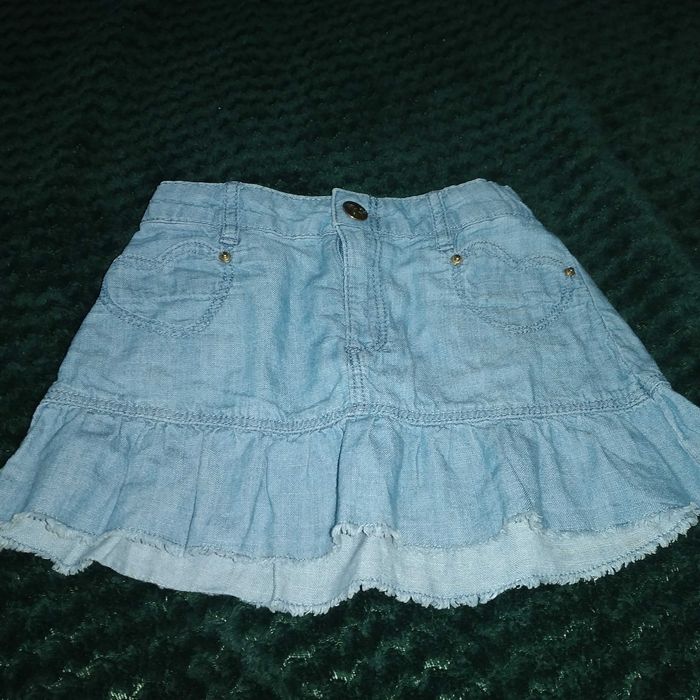 Spódniczka h&m jeans dżinsowa 104 cm 3-4 lata suwak zatrzask falbana