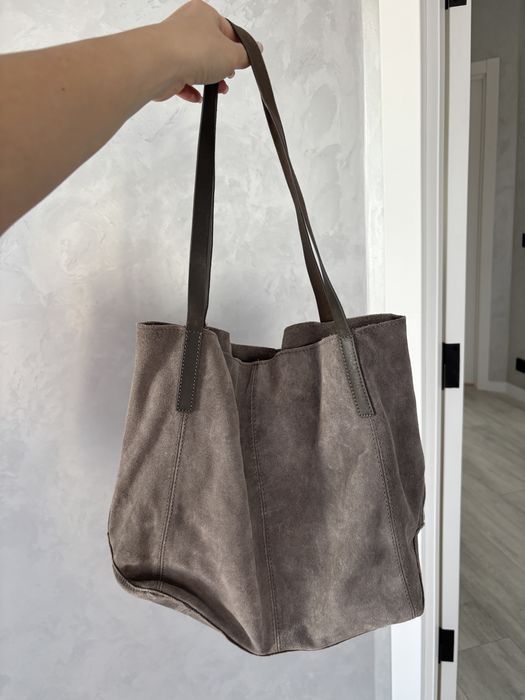 Сумка  замш сумочка коричнева