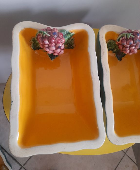 Par de recipientes em cerâmica vintage