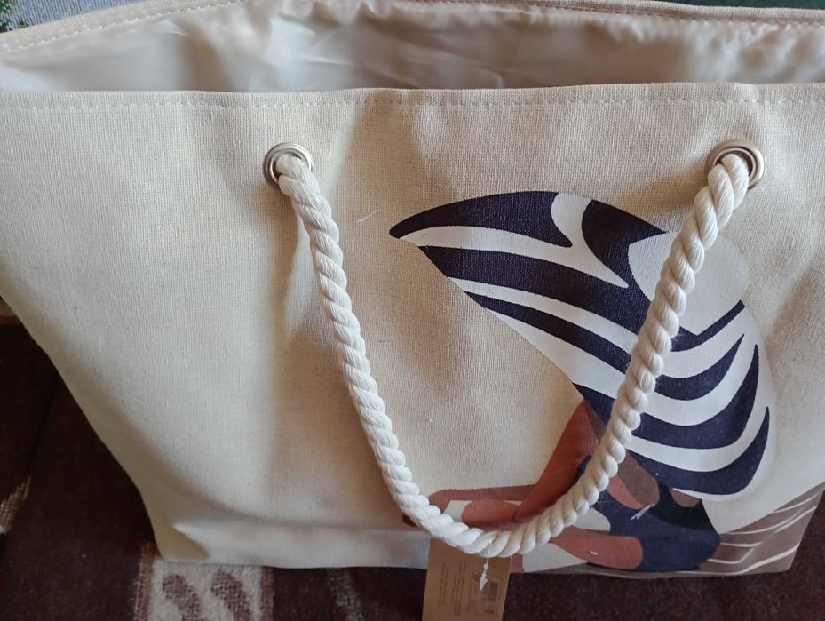 torba plażowa z podszewką