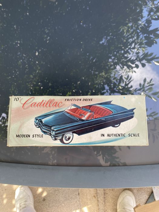 Antigo Cadillac de Fricção 10" (Anos 50) - Com Caixa Original