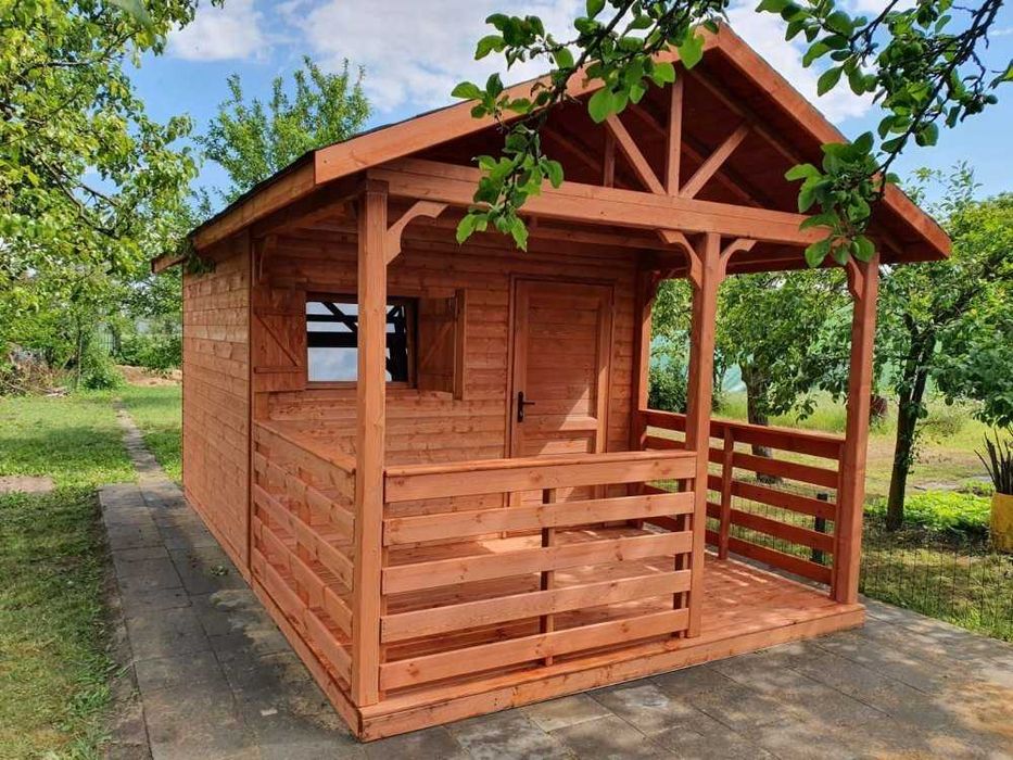 Domek ogrodowy, domek letniskowy, domki drewniane, 4x5m + 2m taras