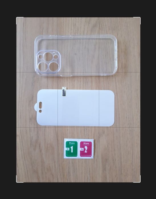 Capa traseira + película de seliconee + kit limpeza para iphone 14 pro