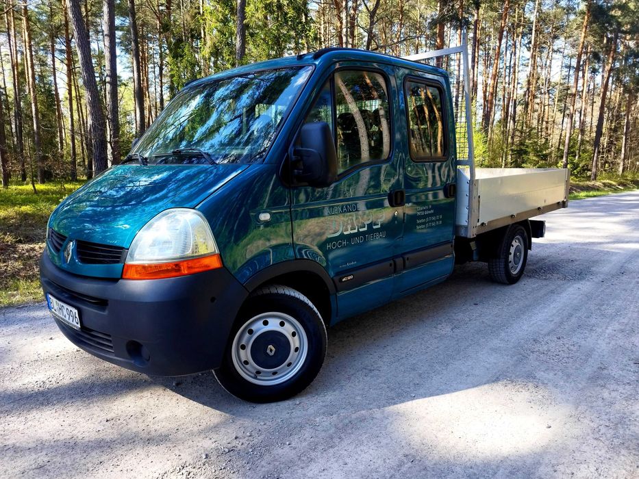 Renault Master ## 2.5 dci 120 KM ## Skrzyniowy ## 7 osobowy ## Brygadówka ## Klima ## 148 tys ## Jak nowy ## Import Niemcy ##