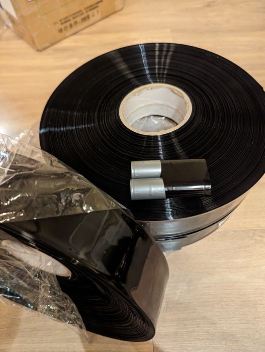 55 мм Термозбіжна плівка, Рукав, Чорна, для акумуляторів. збірок ПВХ