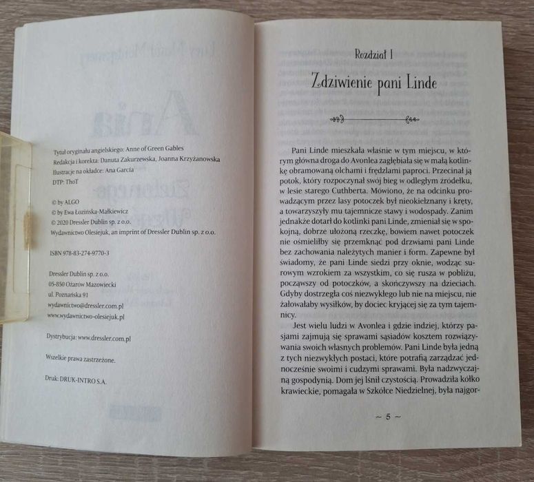 Książka Ania z Zielonego Wzgórza L.M. Montgomery