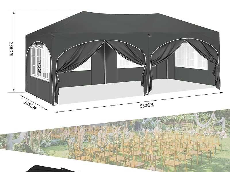 D57-Tenda 3 x 6 m dobrável e resistente montagem rápida