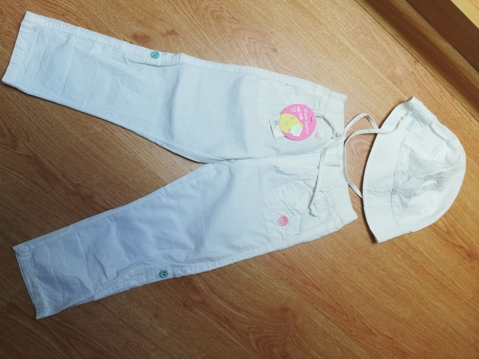 Spodnie nowe 92 + kapelusz