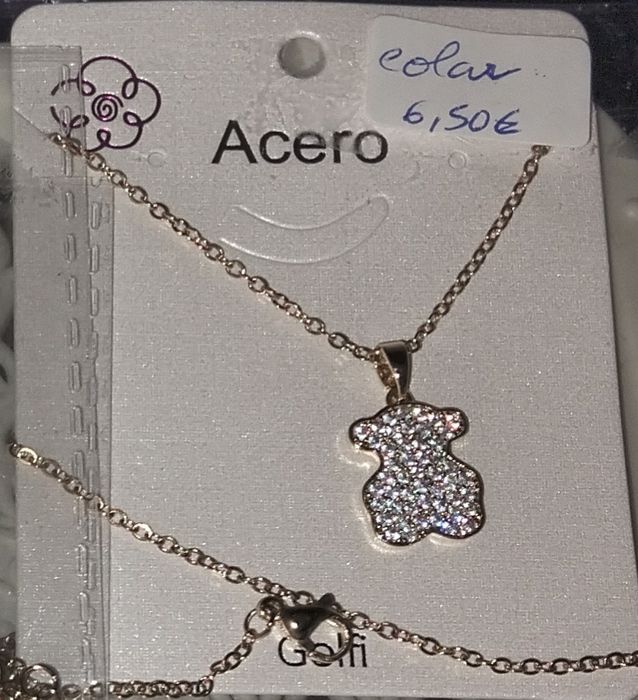 Colares de aço inoxidável 5,50€ e anel de aço inoxidável 5,50€ e pulseiras de aço inoxidável 5€ brincos de aço inoxidável 5 €