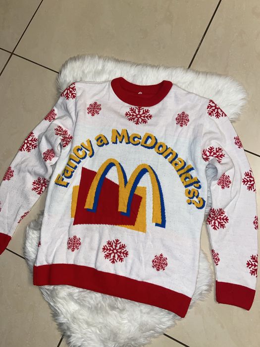 Świąteczny sweterek męski unisex Mc Donald’s unikat sesja rozm M