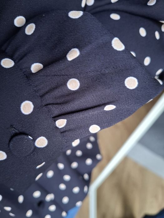 Rozmiar S, Zara granatowa koszula w kropki