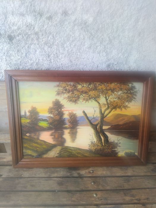 Quadro oleo  simoes e almeida