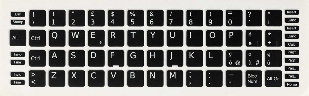 Pack 100 Película Teclado Preto Windows IT-IT 13x13 Keyboard Stickers