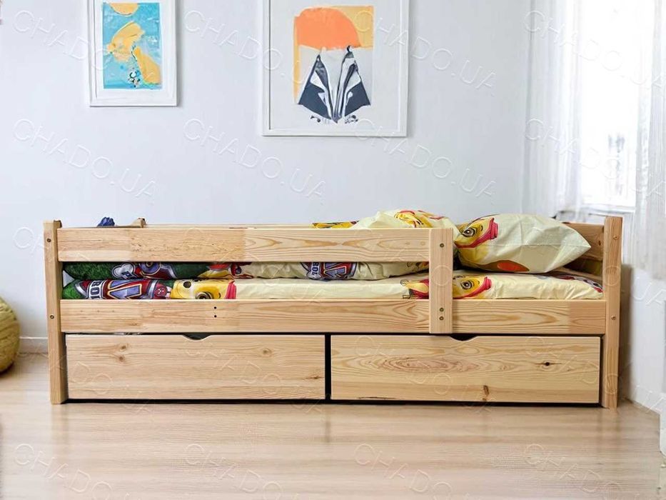 Дитяче ліжко 80x190 натуральне дерево, ліжечко дитяче,ліжко підліткове