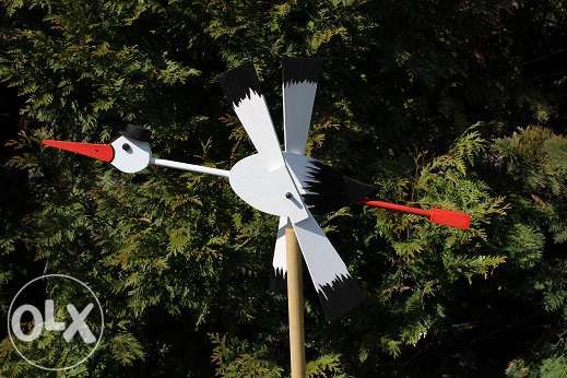 wiatrak ogrodowy- bocian i inne - rękodzieło