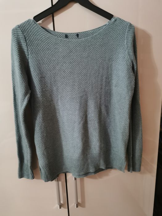 Sweter sweterek damski długi rękaw zielony 36 S cieńszy
