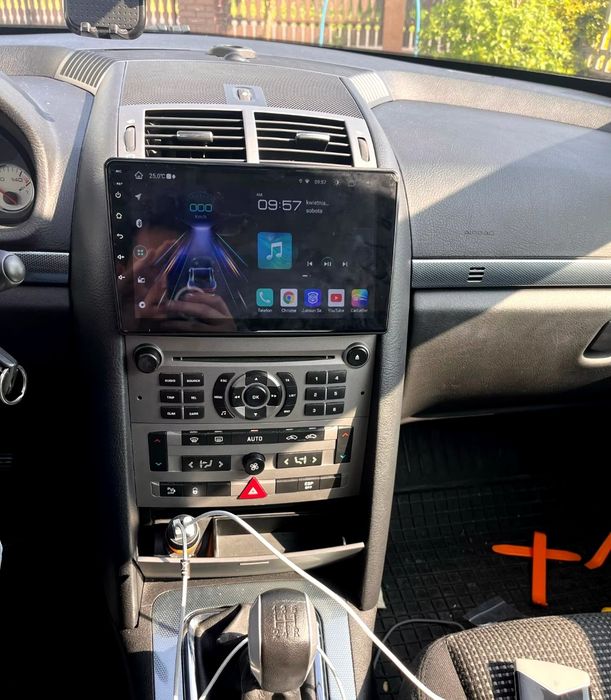 Rádio 2 DIN Android Peugeot 407 + 4 GB RAM + 32 GB ROM + Carplay+GPS