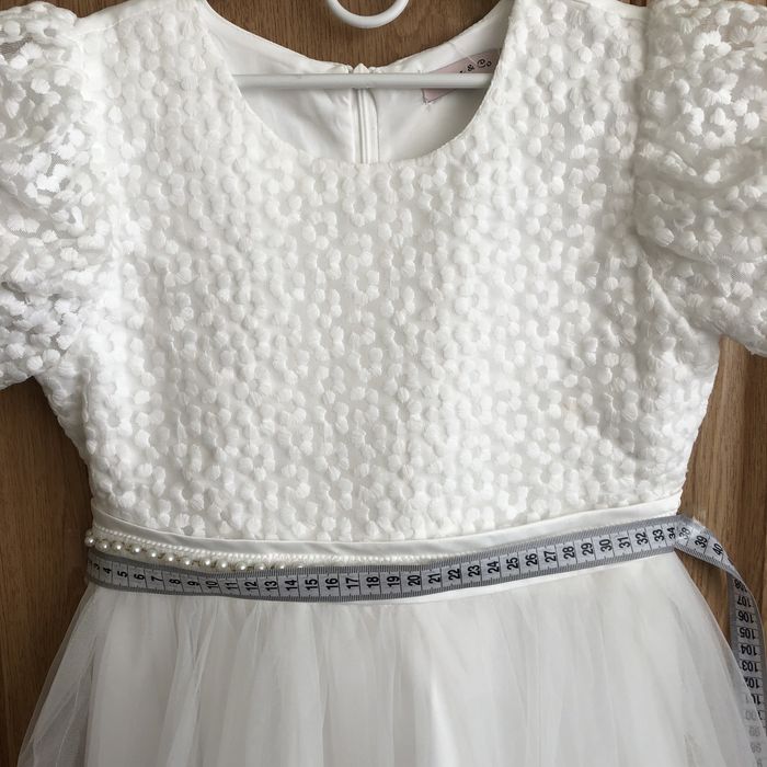 Підліткова Біла сукня плаття, 9-11 років, святкова, з рукавом ліхтарик