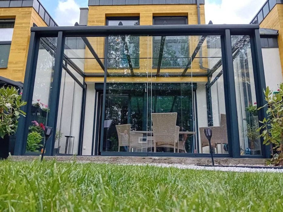 Przesuwna zabudowa tarasu | Ogród zimowy Wałbrzych | Zadaszenie tarasu