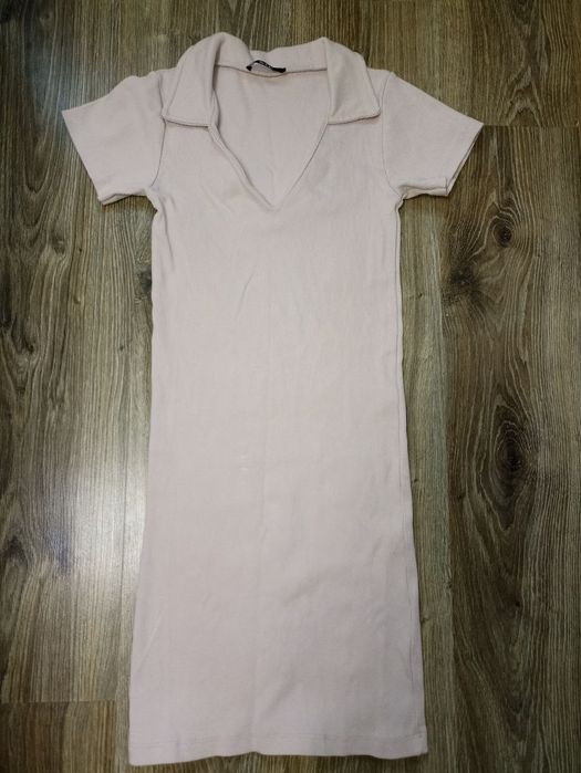 Сукня в рубчик ніжно рожевого кольору