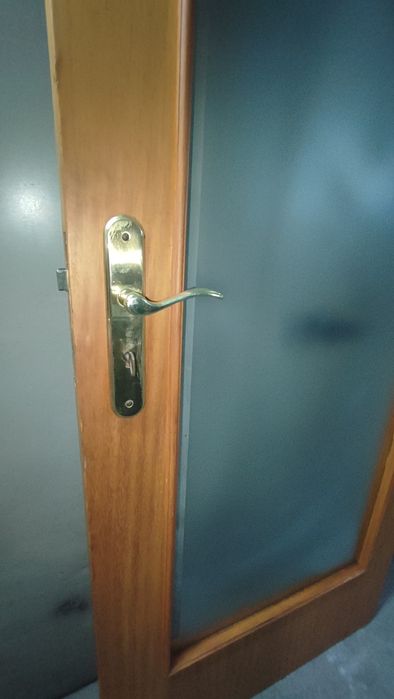 Porta interna de madeira com vidro