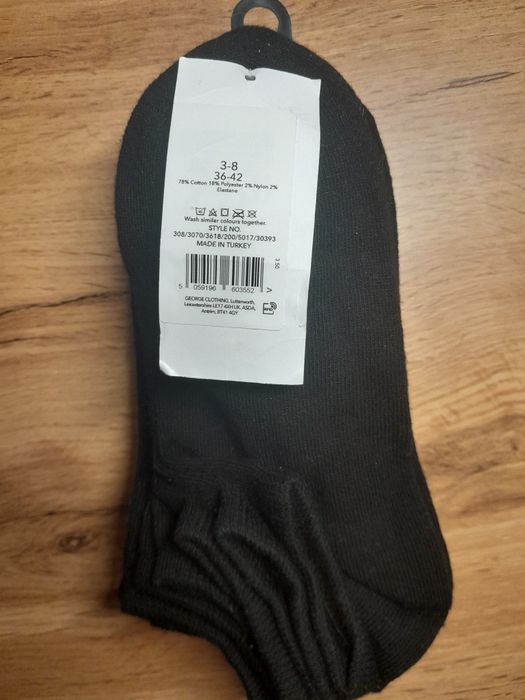 7 pak skarpetki skarpety czarne stopki 36-42 r.37 38 r.39 George