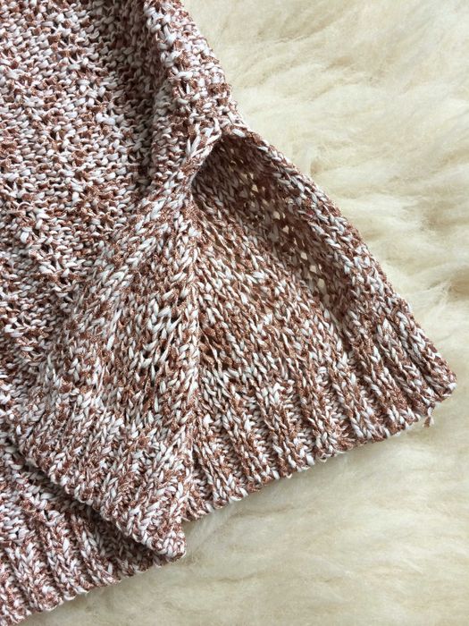 M&S top beżowy brązowy melanż dzianinowy długi oversize boho 3XL 46