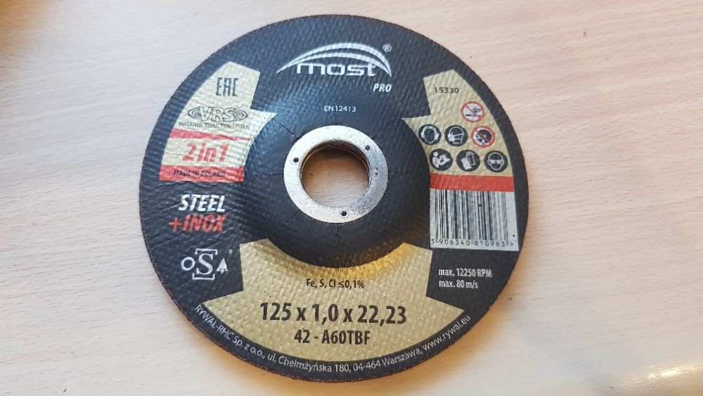 Tarcze do cięcia stali Most Pro 125x1,0x22,23